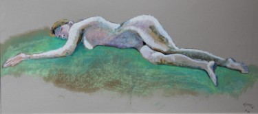 Dessin intitulée "N°271  La femme poi…" par R. Cavalié, Œuvre d'art originale, Pastel