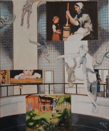 Peinture intitulée "N°1085  Budapest 6.…" par R. Cavalié, Œuvre d'art originale, Huile Monté sur Châssis en bois
