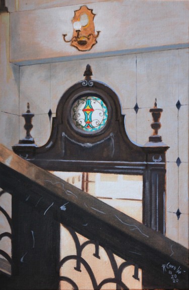 Painting titled "N° 1111 Belgrade 8.…" by R. Cavalié, Original Artwork, Oil Mounted on Wood Stretcher frame