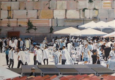 Картина под названием "N° 1250 Jérusalem.…" - R. Cavalié, Подлинное произведение искусства, Масло Установлен на Деревянная р…