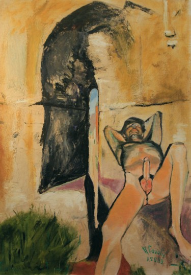Painting titled "N°110 Baalbek. Meur…" by R. Cavalié, Original Artwork, Oil