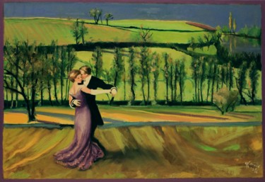 Painting titled "N° 981 Pour La vals…" by R. Cavalié, Original Artwork, Oil Mounted on Wood Stretcher frame