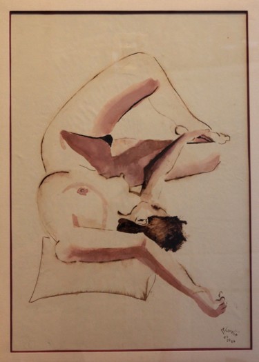 Tekening getiteld "N° 559  Souple et o…" door R. Cavalié, Origineel Kunstwerk, Inkt Gemonteerd op Andere stijve panelen