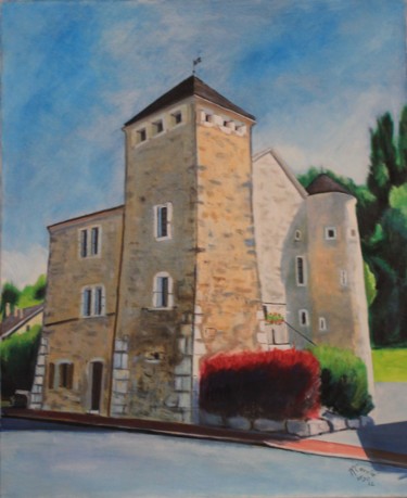Картина под названием "N° 888  Château Den…" - R. Cavalié, Подлинное произведение искусства, Масло Установлен на Деревянная…