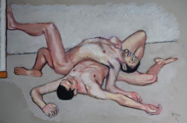 Zeichnungen mit dem Titel "N° 874  Jumeaux 1" von R. Cavalié, Original-Kunstwerk, Pastell