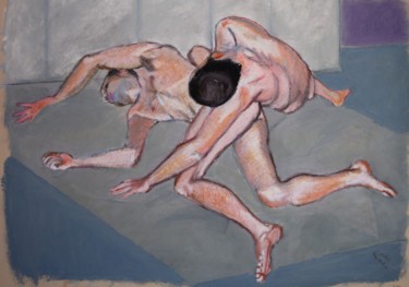 Zeichnungen mit dem Titel "N° 880  Jumeaux 2" von R. Cavalié, Original-Kunstwerk, Pastell