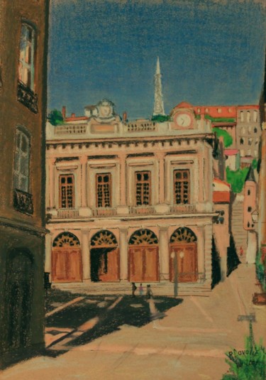 Dessin intitulée "N°145  Place du Cha…" par R. Cavalié, Œuvre d'art originale, Pastel