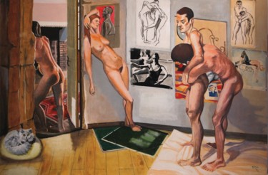 Pintura titulada "N°963  L'atelier" por R. Cavalié, Obra de arte original, Otro