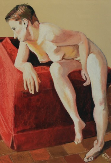 Рисунок под названием "N°827  "La ci darem…" - R. Cavalié, Подлинное произведение искусства, Пастель