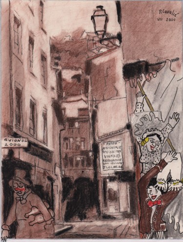 Drawing titled "NR  N° 6" by R. Cavalié, Original Artwork, Chalk