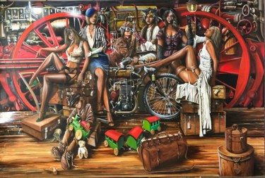 Autres Dames Peinture intitulée "Autres Dames" par Roger Dame, Œuvre d'art originale, Huile
