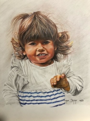 Dessin intitulée "Juliette" par Roger Dame, Œuvre d'art originale, Crayon