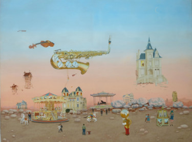 Pintura intitulada "Musique en jeux" por Roger Foucher-Lottin, Obras de arte originais, Acrílico