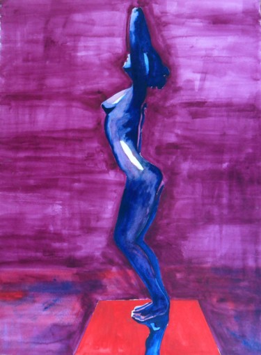 Painting titled "Statuesque" by Robert Grubbs, Original Artwork, Watercolor