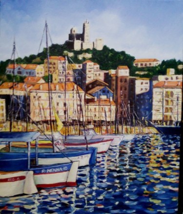 Painting titled "Le vieux port. Mars…" by Henny, Original Artwork, Oil