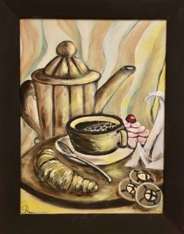 Peinture intitulée "„Kaffeezeit“ (auf d…" par Roman Koshmanov, Œuvre d'art originale, Acrylique