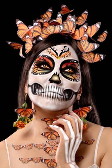 Photography titled "La Catrina with Mon…" by R&N Photography, Original Artwork, Digital Photography