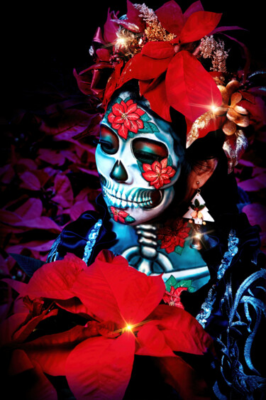 Fotografia intitolato "La Catrina with red…" da R&N Photography, Opera d'arte originale, Fotografia digitale