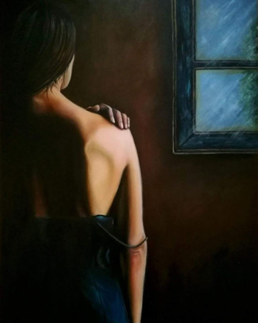 Painting titled "Girl" by Nela Radomirovic, Original Artwork, Oil