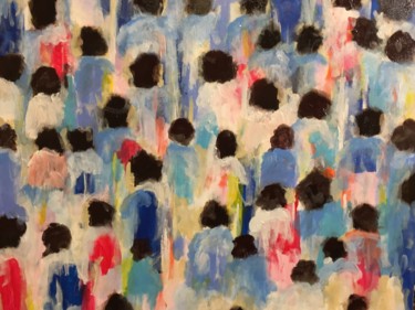 Painting titled "Une foule" by Richard Nichanian, Original Artwork, Other