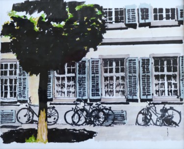 图画 标题为“Les vélos” 由Richard Nichanian, 原创艺术品, 标记