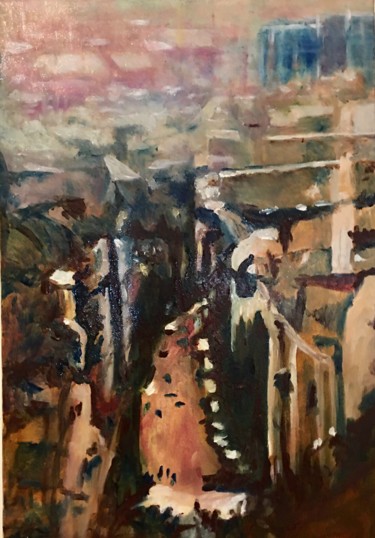Peinture intitulée "Une rue qui vient d…" par Richard Nichanian, Œuvre d'art originale, Acrylique