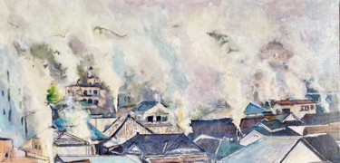 Pintura intitulada "Les fumées" por Richard Nichanian, Obras de arte originais, Óleo