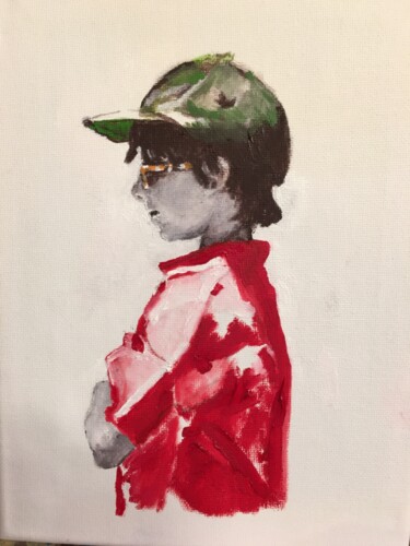 Painting titled "Un enfant" by Richard Nichanian, Original Artwork, Oil