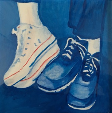 Peinture intitulée "Les quatre pieds" par Richard Nichanian, Œuvre d'art originale, Huile