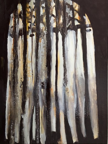 Peinture intitulée "La porte-fenetre" par Richard Nichanian, Œuvre d'art originale, Huile