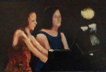Painting titled "Les pianistes" by Richard Nichanian, Original Artwork, Oil