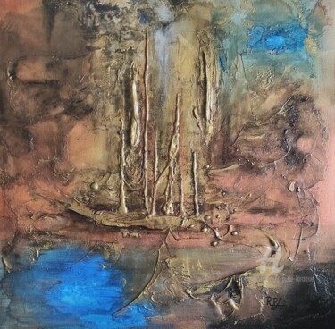 Pittura intitolato "" THE GOLDEN GHOST "" da R.P. De Laroque, Opera d'arte originale, Acrilico