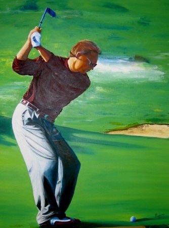 Peinture intitulée "Golf" par R Pin, Œuvre d'art originale