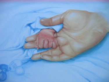 Peinture intitulée "naissance maëlle" par R Pin, Œuvre d'art originale