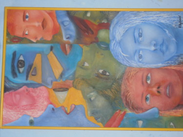Pintura intitulada "CRIAÇÃO DAS FACES" por Raimundo Reygran, Obras de arte originais, Óleo