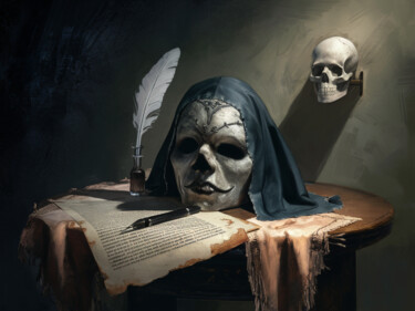Artes digitais intitulada "the mask" por R.W.Born, Obras de arte originais, Imagem gerada por IA