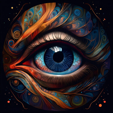 Digitale Kunst mit dem Titel "Augen - Eyes" von R.W.Born, Original-Kunstwerk, KI-generiertes Bild