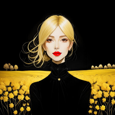 "Gelb - Portrait im…" başlıklı Dijital Sanat R.W.Born tarafından, Orijinal sanat, AI tarafından oluşturulan görüntü