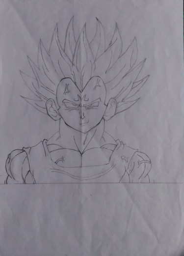 Dessin intitulée "dessin dragon ball…" par R1, Œuvre d'art originale, Crayon