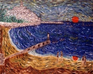 Painting titled "Sea 10" by Raanan Spiro, Original Artwork