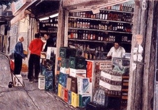 Painting titled "Market & Streets 15" by Raanan Spiro, Original Artwork