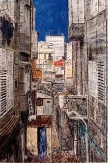 Ζωγραφική με τίτλο "Market & Streets 20" από Raanan Spiro, Αυθεντικά έργα τέχνης