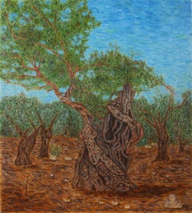 Painting titled "Tree 1" by Raanan Spiro, Original Artwork, Oil