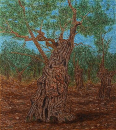 Painting titled "Tree 2" by Raanan Spiro, Original Artwork, Oil