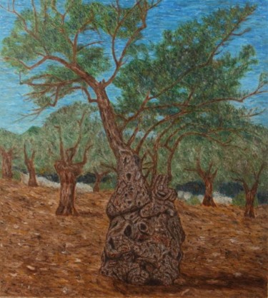 Painting titled "Tree 9" by Raanan Spiro, Original Artwork