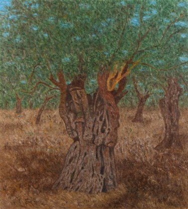 Painting titled "Tree 11" by Raanan Spiro, Original Artwork, Oil