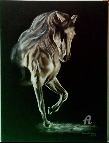 Painting titled "The horse" by Rabaa Karaa, Original Artwork