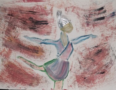 Peinture intitulée "La danseuse" par Rabebe Jeljeli, Œuvre d'art originale, Gouache