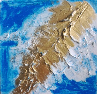 Painting titled "Île deserte" by Rabebe Jeljeli, Original Artwork, Acrylic Mounted on Cardboard