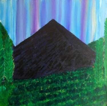 Painting titled "The Mighty Mountain" by Rabiya Riffat, Original Artwork, Acrylic